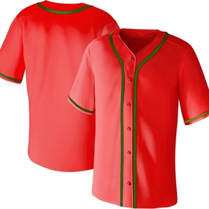 Men Shirts Short Sleeve Hip Hop Sports Casual Button <b>Down</b> Uniforms Hip Pop Blank Baseball Jerseys - Product Image 1