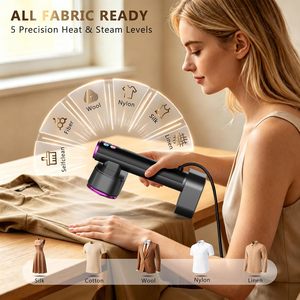 Vaporizador de Ropa Portátil de 1300W con Tanque de Agua de 190mL, Plancha de Vapor Eléctrica Doméstica con Función Anti-Quemaduras en Seco - Product Image 2