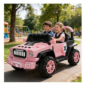 Voiture électrique pour enfants avec lumières de scène, 4 roues, moteur 390, batterie 12V7.0Ah, contrôle par application, musique USB, faisceau lumineux, effets sonores, en plastique - Product Image 1