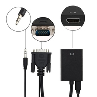 Cable AV de Video con Blindaje Trenzado y Cubierta de PVC, 1080P, con Adaptador Convertidor VGA a Salida de Audio/Video y Cable USB