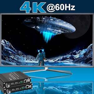 Extenseur de fibre <span class=keywords><strong>HDMI</strong></span> 4K 60Hz avec KVM, 20 km par module SFP LC SMF, prend en charge la double sortie <span class=keywords><strong>HDMI</strong></span>, RS232, <span class=keywords><strong>Ethernet</strong></span> 10/100M, audio, EDID, IR - Product Image 5