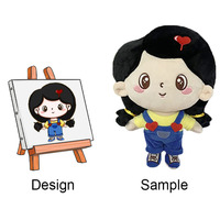 Vente en gros de poupées de forme humaine portant un chapeau Jouets en peluche personnalisés de dessin pour enfants Peluches pour enfants