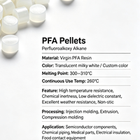 Granulés vierges de PFA (Perfluoroalkoxy Alkane) résistants aux hautes températures et aux produits chimiques, granulés de plastique fluoropolymère pour moulage par injection