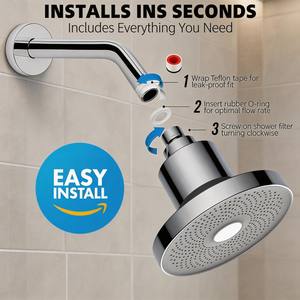 Filtro de Ducha Moderno y Ecológico con Acabado Cromado, Salida Única y Filtración Potente para Baño - Product Image 4