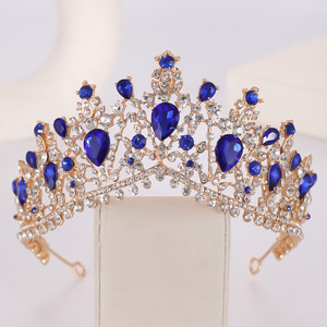 NianCan Corona de cristal para <span class=keywords><strong>mujer</strong></span>, la más vendida, pasador de pelo grande, estilo barroco, para novias, sesión de fotografía - Product Image 1