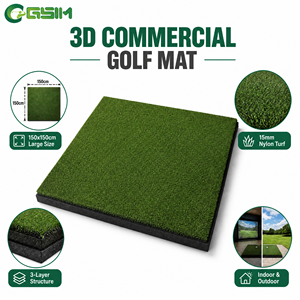 Tapete de Golf Comercial 3D para Entrenamiento, Césped Artificial de Nylon para Interiores y Exteriores, Simulador de Campo de Práctica, Tapete de Golf Personalizado de Fábrica - Product Image 6