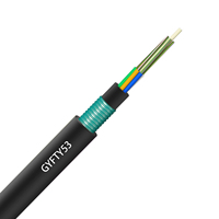 Kabel Serat Optik Mode Tunggal GYFTY53 4-72 Core Non-Metalik Bawah Tanah Berlapis Baja untuk Luar Ruangan dengan Kawat Baja
