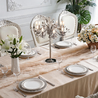 Support à fleurs de haute qualité pour centre de table de mariage, support à fleurs en métal et cristal, centre de table doré pour mariage