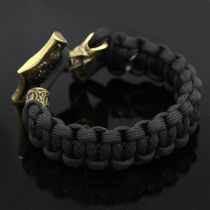 Pulsera Vikinga Cuervo Vegvisir Brujula Runa Nordica Trenzada Cadena Hombre Unisex <span class=keywords><strong>Bronce</strong></span> Antiguo Joyeria Venta Por Mayor - Product Image 5