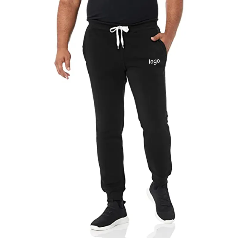 Wholesale Blank Black Cotton Fleece Athletic Custom Streetwear Plus Size Outdoor Joggers Pants Men