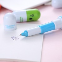 Mignon dessin animé pilule stylo à bille pour bureau école enfants petites filles stylo personnalisé