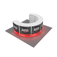 Table d'affichage LED modulaire incurvée portable en aluminium pliable pour exposition et promotion commerciale