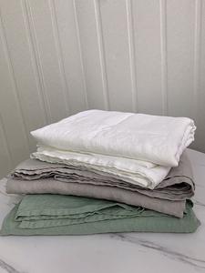 100% Label pribadi Set seprai kain Linen Linen Linen hijau organik Set seprai tempat tidur Barat anyaman ramah lingkungan bahan rami 100% - Product Image 5