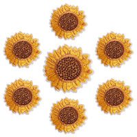 Fer brodé orange de haute qualité sur coudre sur des patchs de tournesol