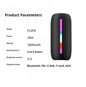 FLIP8 Mini Haut-parleur sans fil Bluetooth Karaoké pour voiture, téléphone portable, LED RGB, portable, pour cyclisme, extérieur, fête, lecteur de musique - Product Image 6