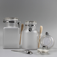 Bouteille vide en plastique pour sels de bain 100ml 230ml 330ml, pot à gommage corporel avec cuillère en bois