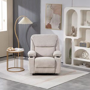 Sillón <span class=keywords><strong>Reclinable</strong></span> Eléctrico de Diseño Moderno y Elegante, Tapizado en Tela, Económico, con Portavasos Integrados para Sala de Estar - Product Image 2