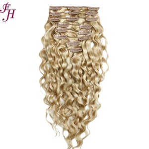 ผมต่อแบบคลิปอิน FH Double Drawn แท้จากอินเดีย 100% ผมมนุษย์  แบบลอนลึก - Product Image 3