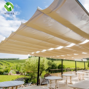 Voile <span class=keywords><strong>d</strong></span>'<span class=keywords><strong>ombrage</strong></span> rétractable de haute qualité en HDPE respirant, anti-UV, avec système de glissière à câble, design élégant pour maison, jardin, café - Product Image 1