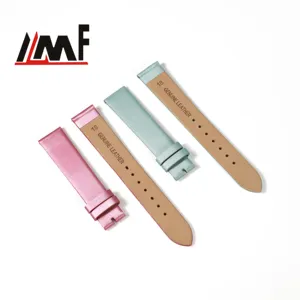 Pulseira de relógio para mulheres com forro de couro genuíno OEM e ODM com pulseira de couro com padrão de cetim escovado pulseiras para mulheres