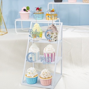 Decorazione della cima della <span class=keywords><strong>torta</strong></span> dell'alzabandiera della <span class=keywords><strong>torta</strong></span> a forma di luna del Cupcake di benvenuto del neonato e della bambina <span class=keywords><strong>per</strong></span> la celebrazione del bambino - Product Image 5