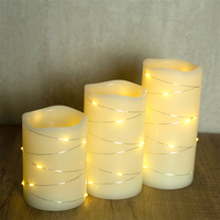 Bougies à cire led 3D sans flammes, ensemble de 12 pièces, minuterie ivoire, décoration à distance de la maison