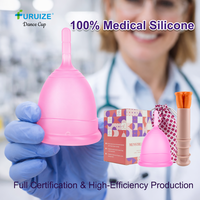 Coupe menstruelle en silicone de qualité médicale Furuize, coupe menstruelle réutilisable, coupe menstruelle anti-fuite, coupe menstruelle douce pour femmes, vente en gros, OEM, étiquette privée
