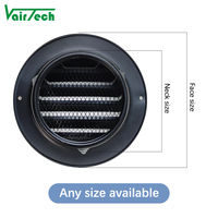 Évents de sortie d'air en acier inoxydable rond noir couvercle d'évent de sèche-linge couvercle de grille de persienne
