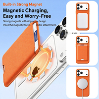 Dompet Lipat Tipis Anti-RFID dengan Tempat Kartu Magnetik dan Penyangga Lepas Pasang untuk iPhone 18 17 Pro Max 16 17 18 Pro