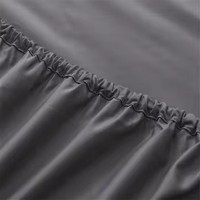 Ensemble de literie en bambou 4 pièces, housse de couette unie tissée simple couleur anthracite, certifiée Oeko-TEX, taies d'oreiller hypoallergéniques