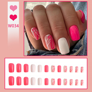 Oferta Especial: Set de 24 <span class=keywords><strong>Uñas</strong></span> Postizas Vibrantes en <span class=keywords><strong>Rosa</strong></span>, Fáciles de Aplicar y Reutilizables para Niñas/Mujeres - Product Image 1