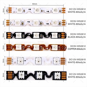 Tira de <span class=keywords><strong>LED</strong></span> Flexible de Neón WS2812B Tipo S, Color Mágico 5050, 6 mm de Ancho, Barra de Luz Desplazable a Todo Color, 5V 12V IP20 - Product Image 2