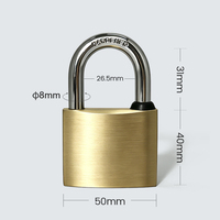 Cadenas rond Anin haute sécurité 50 mm en laiton et acier avec double levier de verrouillage, étanche IP65 pour entrepôt et clôture