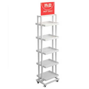Rak Display ritel berdiri Display penyimpanan toko kosmetik rias logam 4 lapisan kualitas tinggi untuk promosi produk cantik - Product Image 5