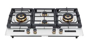 भारी शुल्क 36 इंच अंतर्निहित स्टेनलेस स्टील गैस स्टोव 4 बर्नर कुकचोक कास्ट आयरन ग्राट्स घरेलू उपयोग फ्लैमेआउट के लिए नियंत्रण - Product Image 2