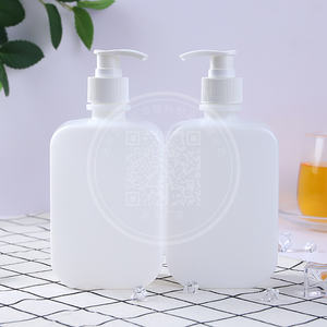 Botella de plástico con bomba cuadrada grande de HDPE, superficie de serigrafía, 500ml, champú, loción, Perfume, crema, agua, otros líquidos, tapón de rosca - Product Image 4