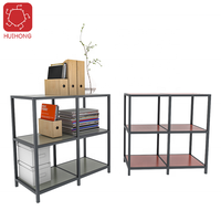 Bibliothèque industrielle vintage à 3 niveaux avec étagères de rangement optimale pour les meubles de bureau à domicile et les étagères