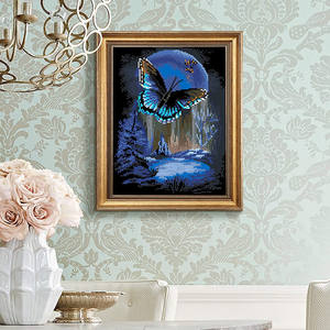 Art Diamant 5D Luminescent Nuit, Paysage Papillon Clair de Lune avec Effet de Réflexion pour Décoration de Chambre, Projet de Bricolage - Product Image 3