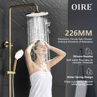 Oire Factory Supply Wholesale Luxury Modern Bathroom Faucet Sets Wall Mounted Brushed Gold Simple Design Rain Shower Set
