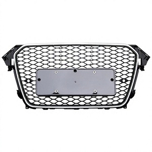 Calandre de voiture neuve de haute qualité en ABS style RS4 avec cadre chromé pour Audi A4 S4 B8.5 Honeycomb Facelift 2013-2016, installation facile - Product Image 1