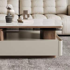 Chic Nordic Modern Lift Top <span class=keywords><strong>Mesa</strong></span> de <span class=keywords><strong>centro</strong></span> para sala de estar Durable Almacenamiento versátil <span class=keywords><strong>Estilo</strong></span> moderno Farmhouse Home Center Table - Product Image 5