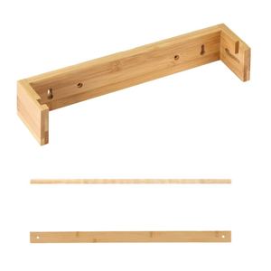 Soporte de madera para rollos de papel, expositor de arte de una sola capa montado en la pared para decoración escolar y manualidades - Product Image 5