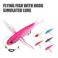 WildTrek Sinking Flying Fish Soft Lure 71g/136g PVC Umpan Pancing Trolling dengan Kail Siap Pakai 5 Warna untuk Memancing Ikan Salmon di Danau dan Laut Lepas