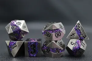 Custom Dice Set D20 Bulk Resin Metal Wooden Gemstone Dice Game Wholesale Polyhedral Dnd Rpg Dice Set