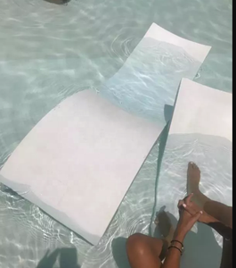 Chaise longue de piscine en fibre de verre blanche avec auvent pour piscine, cour, parc, loisirs - Product Image 3