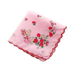 Mouchoir pur en coton à fibres longues, motif floral classique, absorbant, pour essuyer la sueur, petit carré, serviette de main - Product Image 1