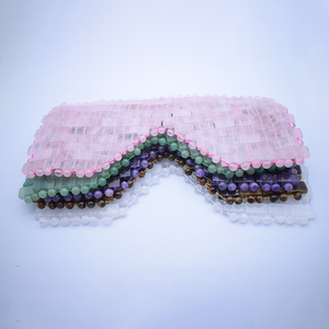 Pure Jade Stone Face Eye Mask Gemstone Eyemask Cover Masajeador facial Head Spa Proveedor-Rose Quartz Crystal Purple Amethyst Clear - Product Image 1