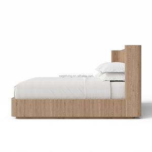 Sageliving Sang Trọng Giường Hiện Đại Khung Bằng Gỗ Vua Kích Thước Nền Tảng Giường Cho Bộ Đồ Nội Thất Phòng Ngủ Gỗ Sồi Hiện Đại - Product Image 4