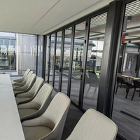 Cloisons de salon de haute qualité, porte pliante insonorisée, porte pliante panoramique en aluminium