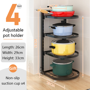 Type debout cuisine ménage quatre couches <span class=keywords><strong>mettre</strong></span> Pot Rack comptoir multifonctionnel <span class=keywords><strong>sous</strong></span> l'évier armoire cuisine supports de rangement - Product Image 2